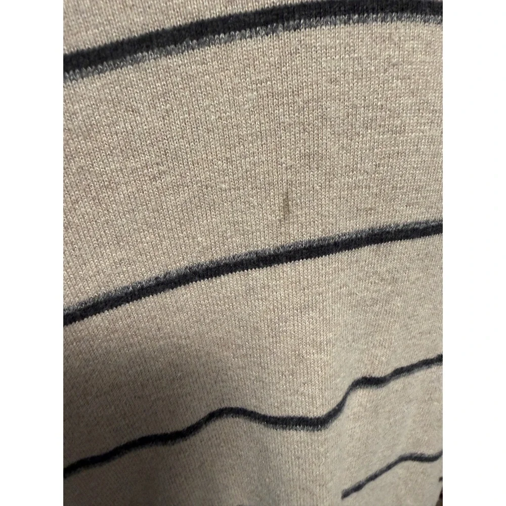 Banana Republic Mens Silk Cotton Cashmere Striped Sweater Tan Blue Large‎